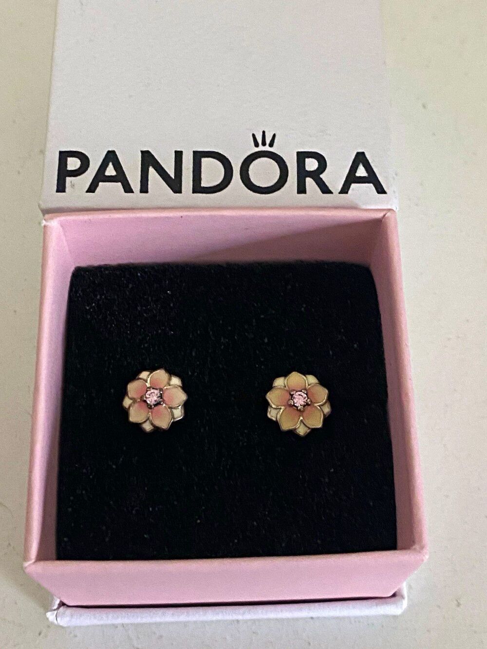 Authentic Pandora Magnolia Bloom Stud Earrings